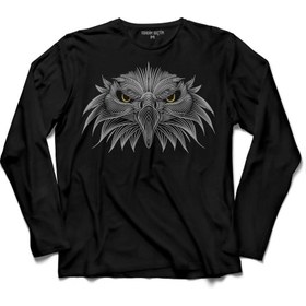 Resim Kendim Seçtim Kara Kartal Black Eagle Beşiktaş Çizgili Uzun Kollu Tişört Baskılı Çocuk T-Shirt 