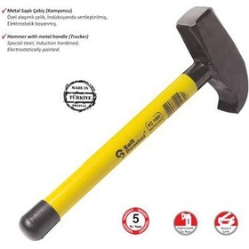 Resim Sait Demirci Kamyoncu Metal Saplı Çekiç 2000 Gr 