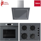 Resim Teka Ankastre Gri Set 1 [ Hlb 8400 St Fırın Gbe 64002 St Ankastre Ocak Dlv 68660 St Davlumbaz ] 
