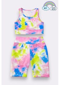 Resim My Kids Wear Kız Çocuk Çok Amaçlı Batik Desenli Mayo & Spor Takımı 12429 Beyaz - Mor 