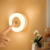 Resim Modern LED Dokunmatik Gece Lambası, Şarj Edilebilir 400mAh Lityum Pil ile Ayarlanabilir Yatak Lambası, Sıcak/Soğuk Beyaz Işık, Plastik Gölgelik, Yatak Odası, Koridor, Oturma Odası, Yıkama Odası, Dolap için Serbest Duran Tasarım - Pil ile Çalışır ve Ayarlanabilir Parlaklık, Yatak Odası Gece Lambası | Modern LED Lamba | Dokunmatik Kontrol Işığı 