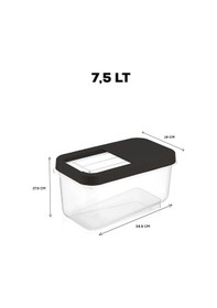 Resim Meleni Home Multibox 7,5 Lt Bakliyat Saklama Kabı - Kayar Kapaklı Erzak Saklama Kabı Un Kabı Antrasit 