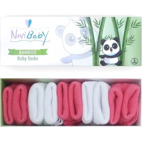 Resim Novibaby 5'li Bambu Yenidoğan Bebek Çorabı I Coral I 0-6 ay "Karışık Renkli" 