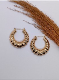 Resim Sapphire Store Gold Renk Özel Tasarım Halka Küpe Altın 