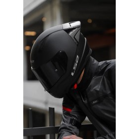 Resim LS2 Rapid 2 Race Mat Siyah Tam Yüz Kask Polikarbonat Mikrometrik Çene Bağlantısı Özellikleri 