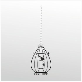 Resim Folyo Sticker Kuş Kafesi Adkpquy765 60cm Uzunluk Siyah 