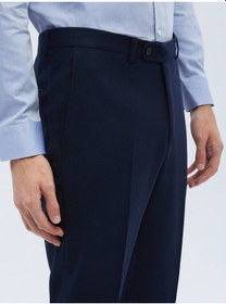 Resim Kip Lacivert Düz Dokuma Fitted Fit Klasik Pantolon 400053 Lacivert 