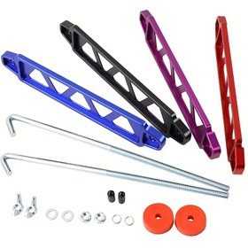 Resim Büyük Evrensel Alüminyum Alaşım Araba Pil Kayışı Tutucu, Pil Kayışı Tutucu, Üçgen Sabitleme Braketi, Araba Modifikasyonu Pil Tutucu + İki J-bolts 