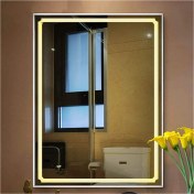 Resim Global Led Mirror 50X65 cm Kumlamalı Ledli Ayna Duvar Salon Banyo Wc Ofis Yatak Odası Boy Ledli Ayna 