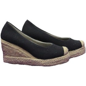 Resim Hasır&keten Dolgu Topuk Ayakkabı Siyah 