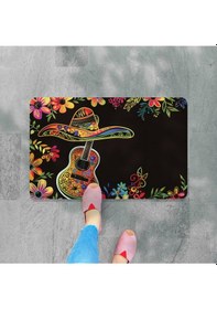 Resim Dijital Baskılı Hoş Geldiniz Yazılır Desenli Dekoratif Dış Kapı Önü Ve Iç Mekan Paspası Yıkanabilir Haki 