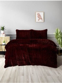 Resim Merinos Dıamond 3 Parça Bubble Comforter Yorgan Seti 220x240 Bordo Bordo Bordo 