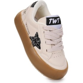 Resim Kiko Kids Rida Günlük Bağcıklı Kız Çocuk Spor Ayakkabı Krem - Siyah Krem - Siyah 