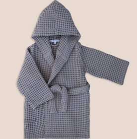 Resim Waffle Pike Dokulu Bebek ve Çocuk Bornozu Gri - 4-5 Yaş 