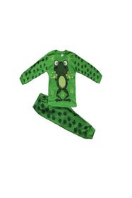 Resim Süpermini Çocuk Pijama Takımı Kurbağa Figürlü 4 5 6 Yaş 