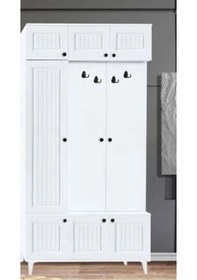 Resim 3 Kapılı Bohem Beyaz Portmanto 