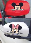 Resim Özkaş ticaret 3D Sticker Mickey Minnie Dikiz Ayna, Araba, Motorsiklet, Kask, Laptop,cam Sticker 14x8 Cm 