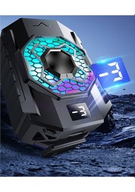 Resim Dijital Derece Göstergeli Rgb Telefon Soğutucu Yarı İletken Gaming Fan 