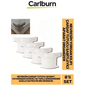 Resim Özel Üretim Kaymaz Pratik Nevresim Yorgan Kılıfı Çarşaf Tutucu Sabitleyici Aparat Organizer 8'li Set 