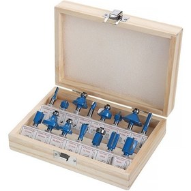 Resim Sones Ahşap İşleme Freze Kesici Seti Kesme Makinesi Kafası Elektrikli Ahşap Frezeleme Gravür Makinesi Kesici, Stil: Mavi 1/4 Saplı 15 Adet 