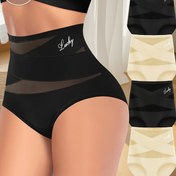 Resim Sonbahar ve Kış için Kadınlar için Yüksek Bel Ayarlanabilir İç Çamaşırı Seti, Basit Çapraz Detaylar ve Dikişsiz Harf Tasarımı ile 4 Adet 