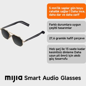 Resim Xiaomi Mijia Akıllı Sesli Gözlük Bluetooth Kulaklık Pilot-Style 