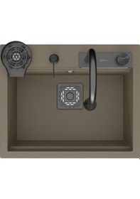 Resim Real Stone Angel Granit Akıllı Eviye Seti 60 x 49 Kapuçino 