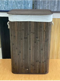 Resim Sever Kahverengi Bambu Kirli Çamaşır Sepeti Dikdörtgen Fmapr33257 50 L Hasır 50 x 70 
