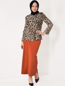 Resim TRENDTESETTÜR Kadın Kahve Leopar Desenli Bluz 012330 