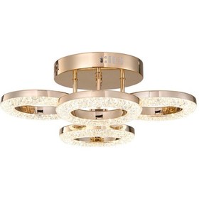 Resim Oylum 4'lü Gold 24 Watt Kristalli Koridor Salon Led Plafonyer Avize Gold 