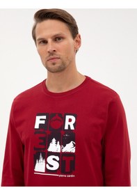 Resim Pierre Cardin Erkek Bordo Pijama Takım 50322655-900 Bordo 