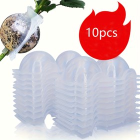 Resim 10 adet Yeniden Kullanılabilir Bitki Köklenme Yetiştirme Kutuları - Yüksek Basınçlı, Hasarsız Aşı Topları Hızlı Hava Katmanlama & Üreme için 
