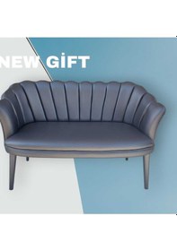 Resim Siyah Deri Gold Metal Ayaklı Papatya Ofis Koltuk Takımı Misafir Koltuğu Berjer Siyah 