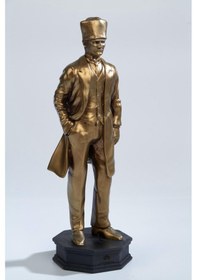 Resim Kalpaklı Atatürk Mermerit Heykel 