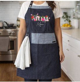 Resim Bk Gift Kişiye Özel Anneler Günü Tasarımlı Pamuk Denim Havlu Detaylı Mutfak Önlüğü -6, Aşçı Ve Şef Önlüğü, Ev Hediyesi Kobitmeyencom36608 Bk Gift Renkli 