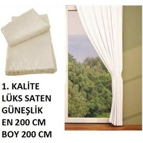 Resim Krem Renk Saten Güneşlik 1. Kalite 200 Cm En - 200 Cm Boy 