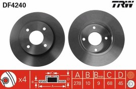 Resim TRW DF4240 | Disk Arka 99-02 Primera | 1 Adet 