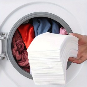 Resim 50/100/200 adet Çamaşır Tabletleri Çamaşır Kağıdı Anti Cross Boyama Emici Kağıt Anti-Leke Giysi Levhaları Anti-String Karıştırma Renk Emme Yıkama Aksesuarları 