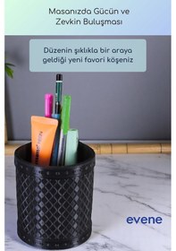Resim Kalemlik Masa Kalemliği Organizer Kalemlik Siyah Renk Model 90 Çok Renkli 