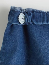 Resim LC Waikiki Beli Lastikli Kız Bebek Jean Şort Etek (S6) 