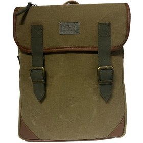 Resim Old Cotton Cargo Vintage Kanvas Su Geçirmez Design Unisex Laptop Bölmeli Gezi Okul Seyahat Kamp Sırt Çantası 29x37cm Camel 