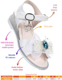 Resim Kiko Kids Bufly Fiyonklu Kız Çocuk Sandalet Ayakkabı 