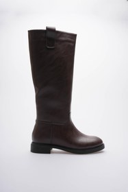 Resim Mubiano Kadın Deri Binici Çizme Kahve Nerava 