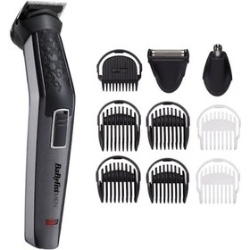 Resim BaByliss Carbon Titanium 10 Başlıklı Kablosuz Yüz ve Vücut Bakım Kiti Tıraş Makinesi Siyah MT727E 