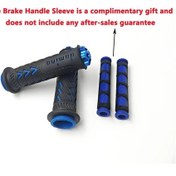 Resim Hightower 2 Çift Mavi Evrensel 22mm 24mm Kauçuk Motosiklet Tutacakları - Kaymaz Cnc Alüminyum Uçlu 