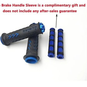 Resim Hightower 2 Çift Mavi Evrensel 22mm 24mm Kauçuk Motosiklet Tutacakları - Kaymaz Cnc Alüminyum Uçlu 