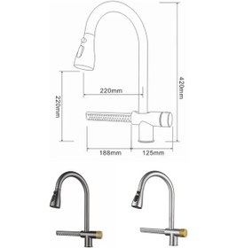 Resim Mutfak Evye Bataryası Şelaleli Yeni Tasarım Fiskiyeli Mat Krom.. Mat Krom 
