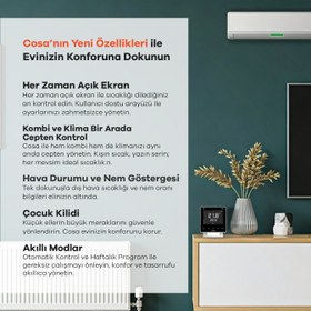 Resim Cosa Akıllı Oda Termostatı Kablosuz Kombi ve Klima Kontrolü 