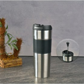 Resim H2O French Press Termos Kupa Siyah 450 ml 