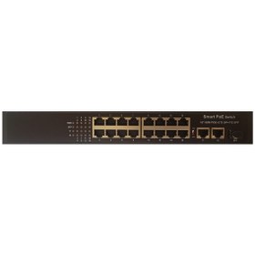 Resim Oem 08Ods 16P2U1S 200 16 Port Metal 2 Uplink 1 Sfp Poe Switch 